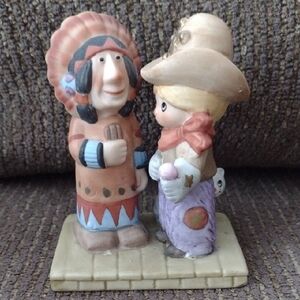 Norcross Figurine Set with Native American & Pioneer Girl Porcelain